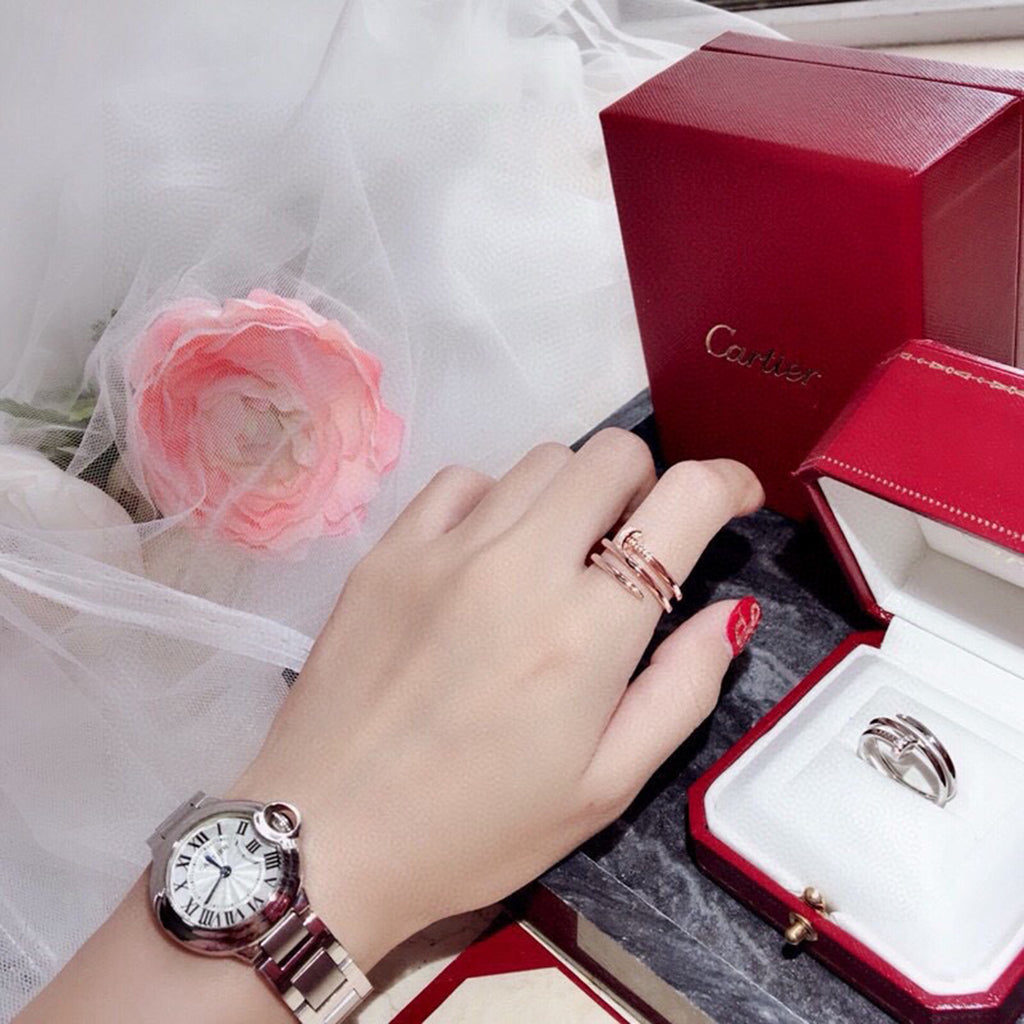 [✨ROSE💎]JUSTE RING 4.8MM HALF DIAMOND