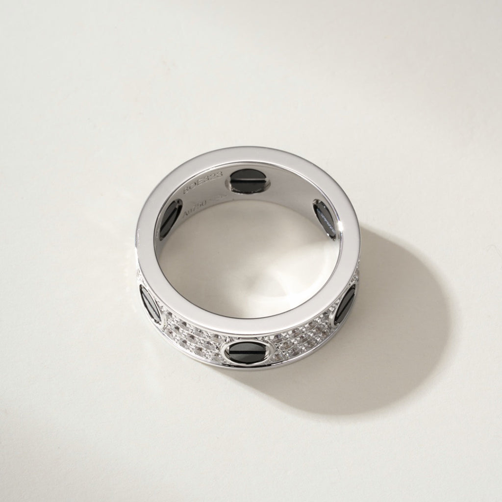 [✨ROSE💎]LOVE RING 5.5MM DIAMONDS PAVED CERAMIC