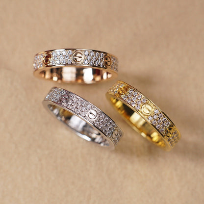 [✨ROSE💎]LOVE RING 4.0MM DIAMOND PAVED