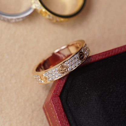 [✨ROSE💎]LOVE RING 4.0MM DIAMOND PAVED