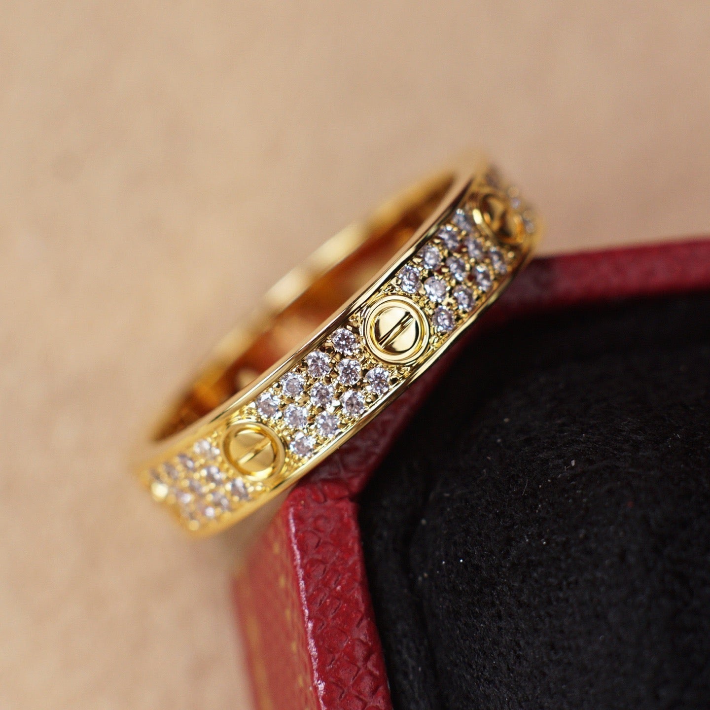[✨ROSE💎]LOVE RING 4.0MM DIAMOND PAVED