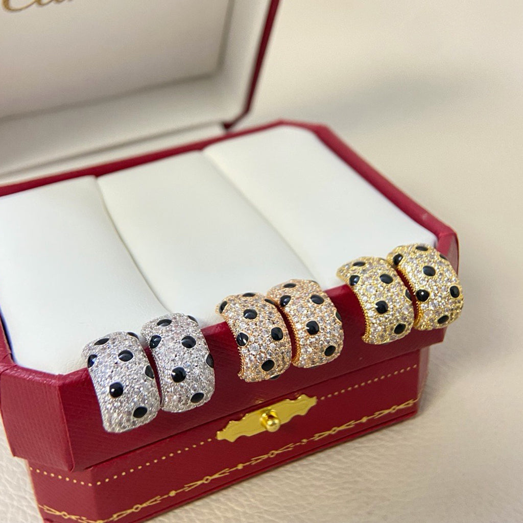 [✨ROSE💎]PANTHERE MINI FULL DIAMOND EARRINGS