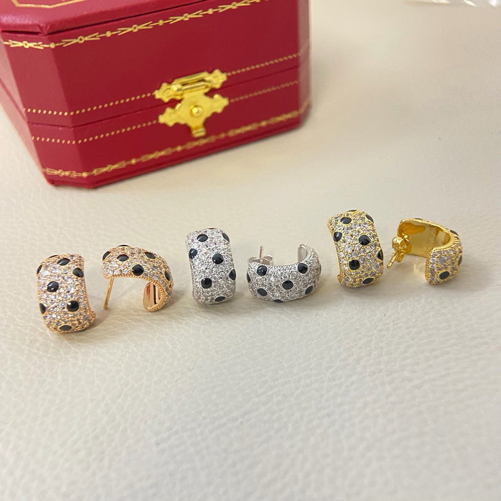 [✨ROSE💎]PANTHERE MINI FULL DIAMOND EARRINGS