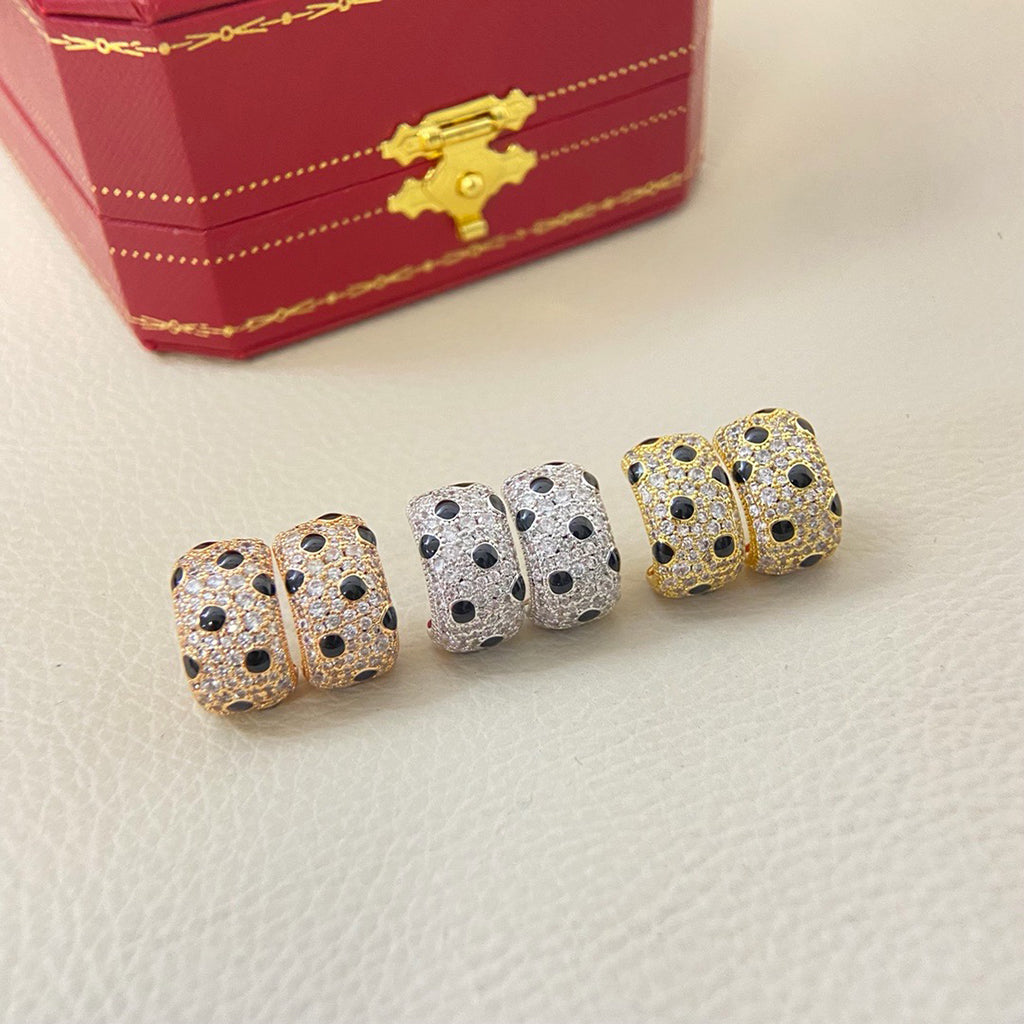 [✨ROSE💎]PANTHERE MINI FULL DIAMOND EARRINGS