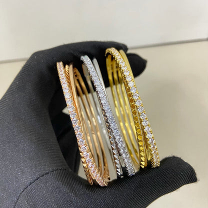 [✨ROSE💎]ETINCELLE HALF-PAVED DIAMOND BRACELET