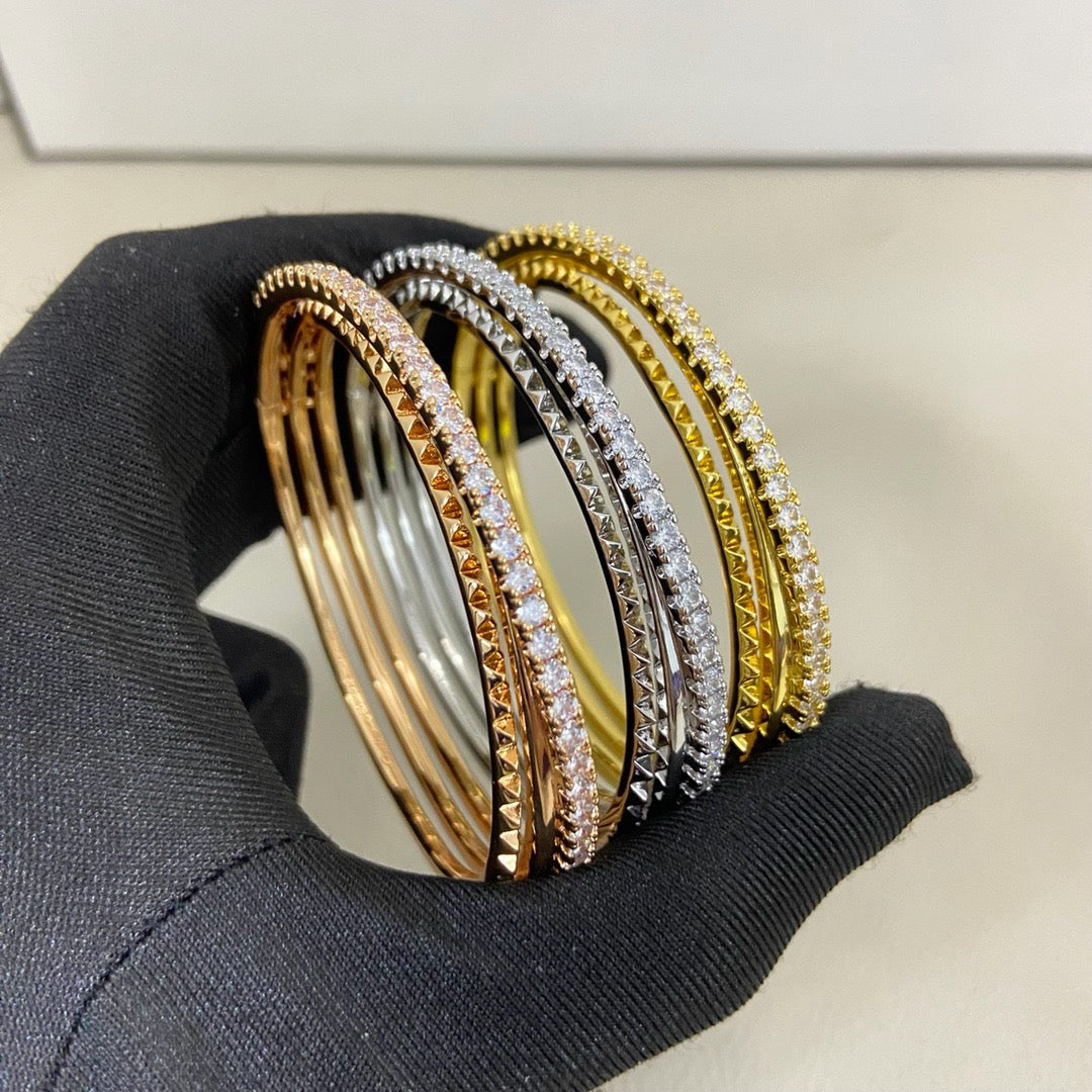 [✨ROSE💎]ETINCELLE HALF-PAVED DIAMOND BRACELET