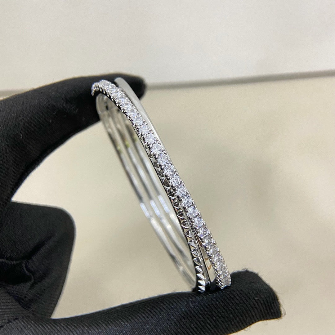 [✨ROSE💎]ETINCELLE HALF-PAVED DIAMOND BRACELET