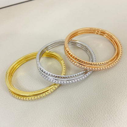 [✨ROSE💎]ETINCELLE HALF-PAVED DIAMOND BRACELET