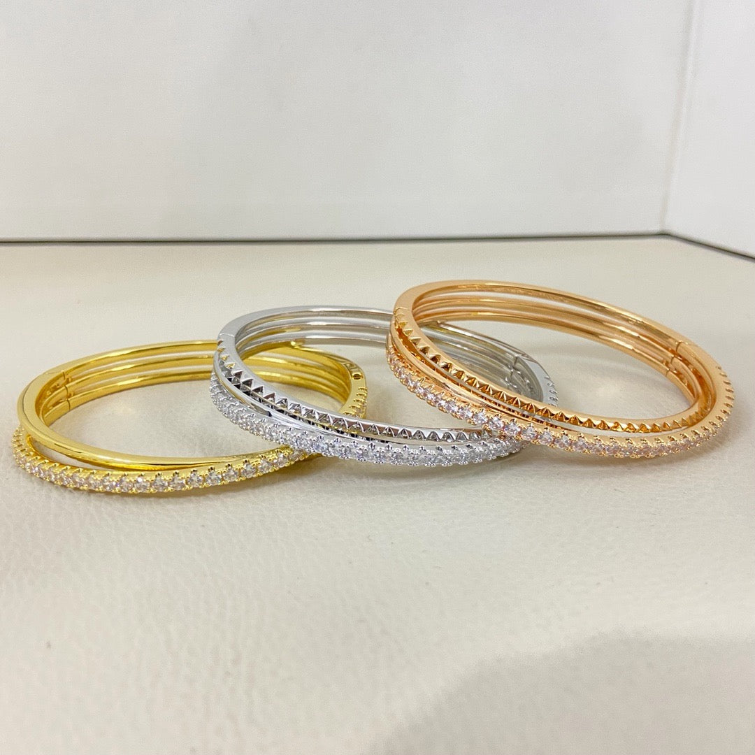 [✨ROSE💎]ETINCELLE HALF-PAVED DIAMOND BRACELET