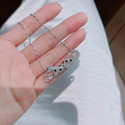 [✨ROSE💎]PANTHERE PAVED DIAMOND NECKLACE