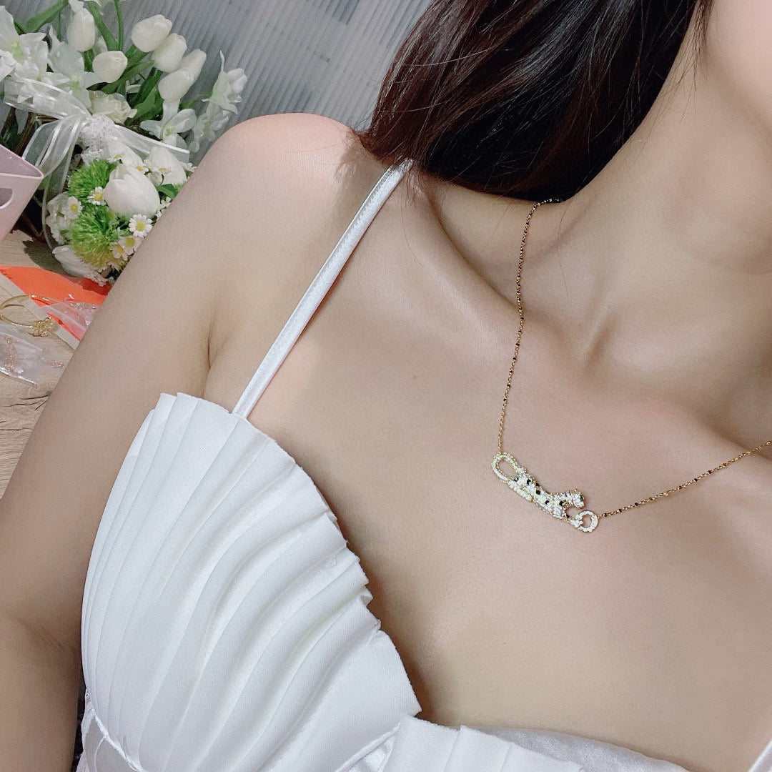[✨ROSE💎]PANTHERE PAVED DIAMOND NECKLACE