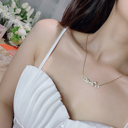 [✨ROSE💎]PANTHERE PAVED DIAMOND NECKLACE