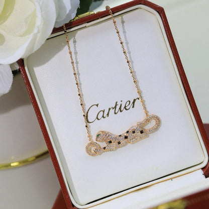 [✨ROSE💎]PANTHERE PAVED DIAMOND NECKLACE