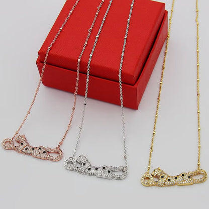 [✨ROSE💎]PANTHERE PAVED DIAMOND NECKLACE