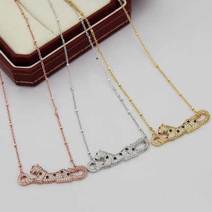 [✨ROSE💎]PANTHERE PAVED DIAMOND NECKLACE