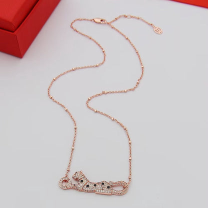 [✨ROSE💎]PANTHERE PAVED DIAMOND NECKLACE