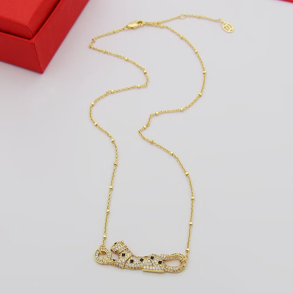 [✨ROSE💎]PANTHERE PAVED DIAMOND NECKLACE