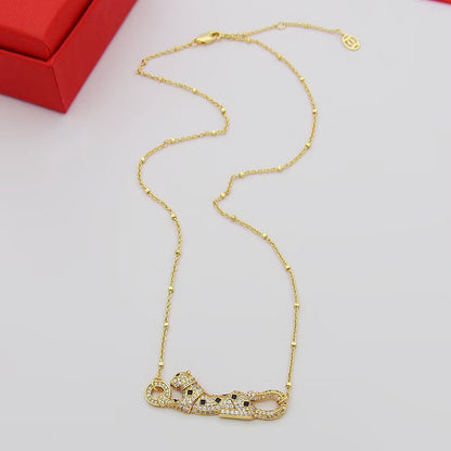 [✨ROSE💎]PANTHERE PAVED DIAMOND NECKLACE
