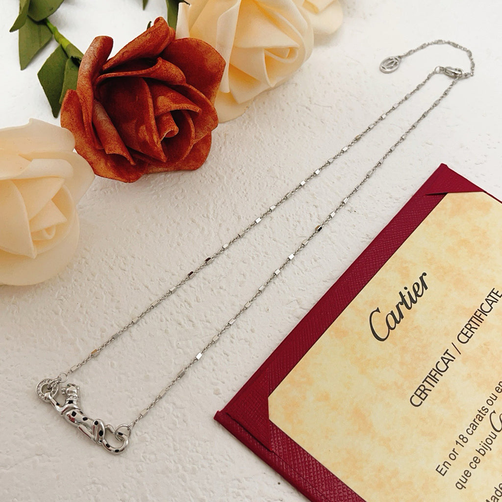 [✨ROSE💎]PANTHERE FULL DIAMOND NECKLACE