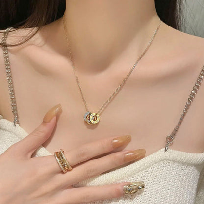 [✨ROSE💎]LOVE 6 DIAMOND PENDANT NECKLACE