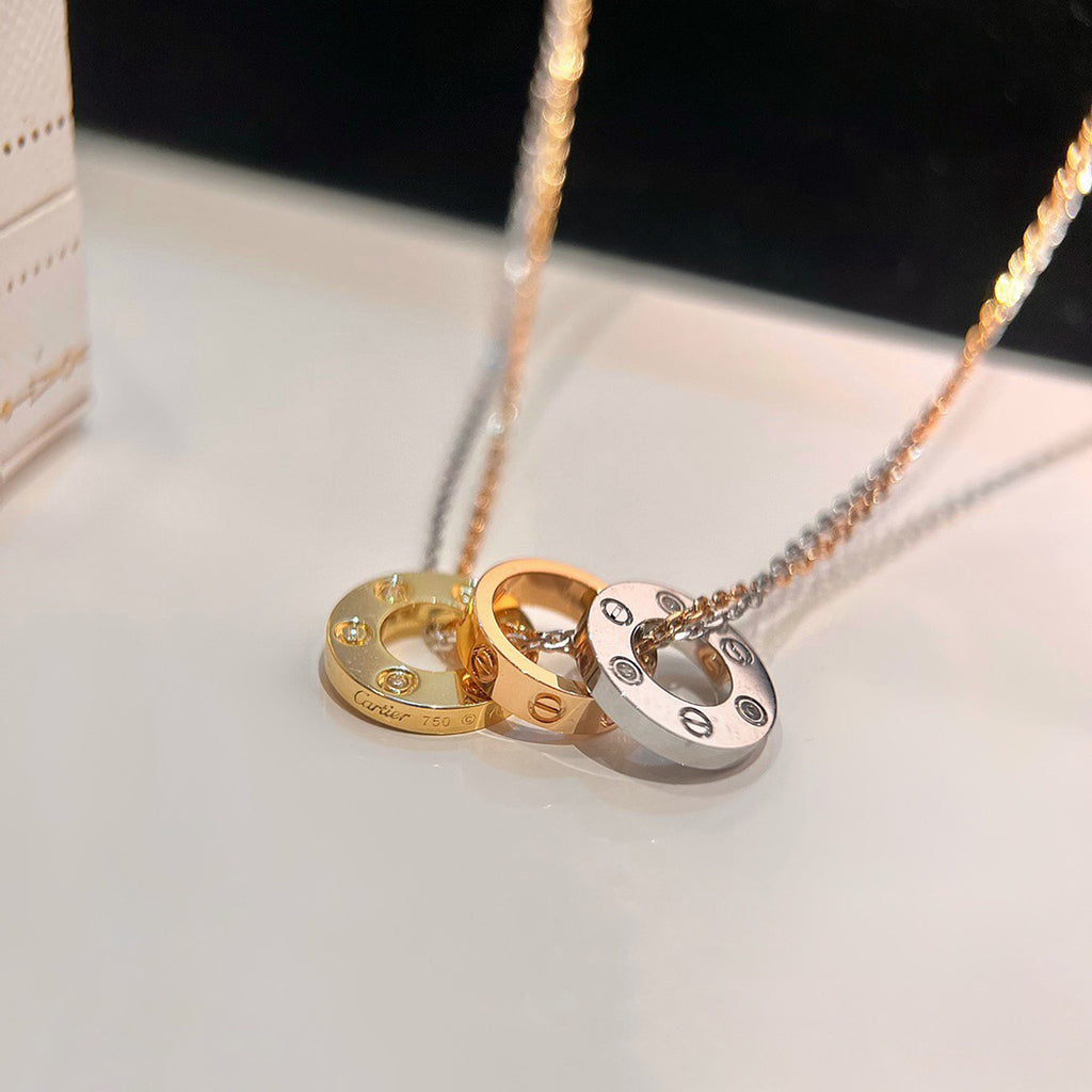 [✨ROSE💎]LOVE 6 DIAMOND PENDANT NECKLACE