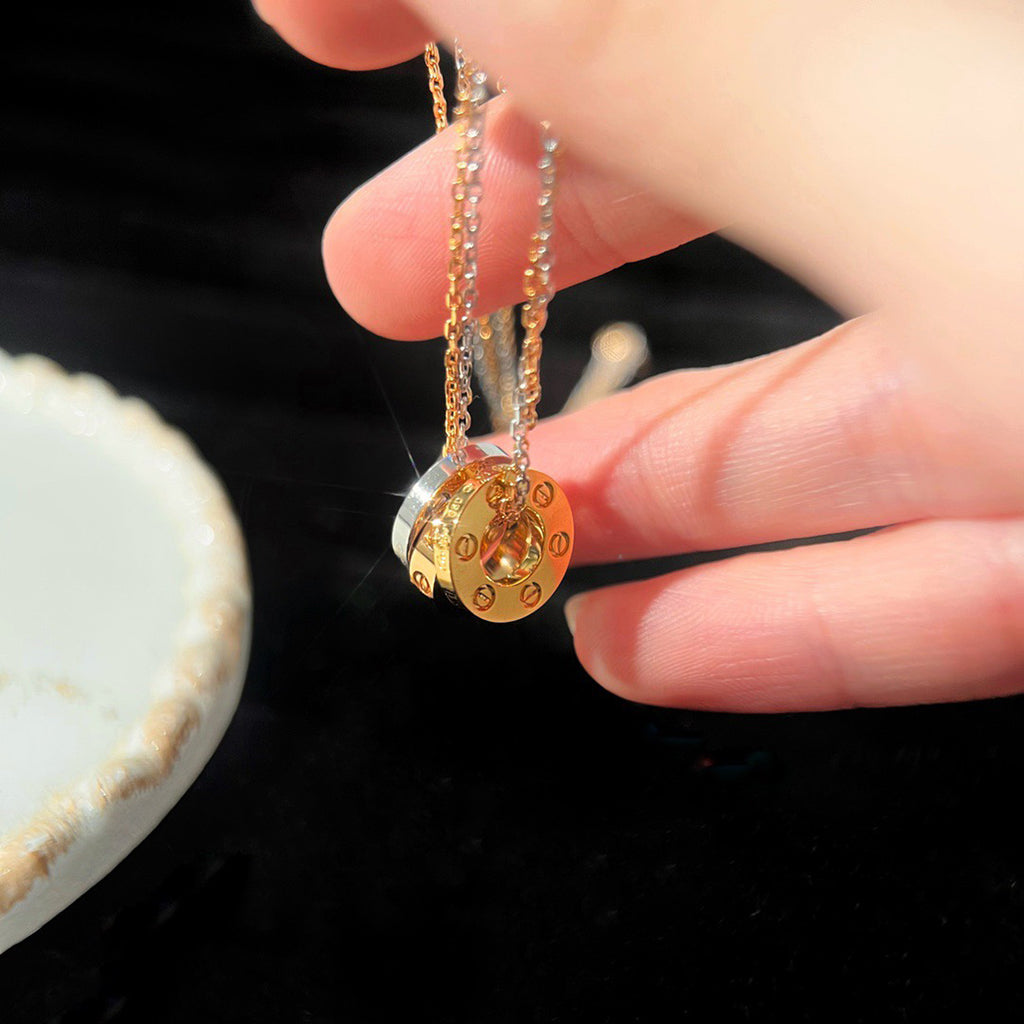 [✨ROSE💎]LOVE 6 DIAMOND PENDANT NECKLACE