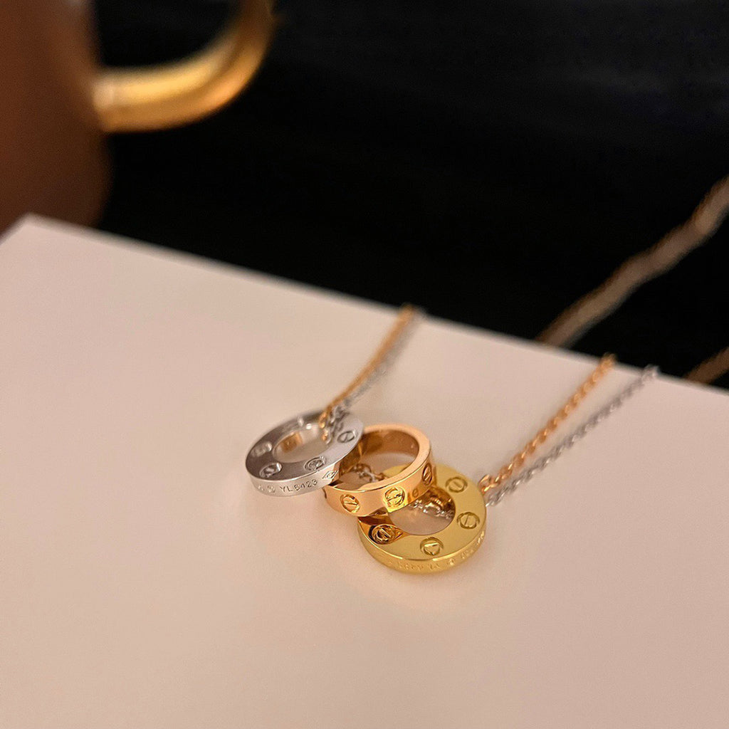 [✨ROSE💎]LOVE 6 DIAMOND PENDANT NECKLACE
