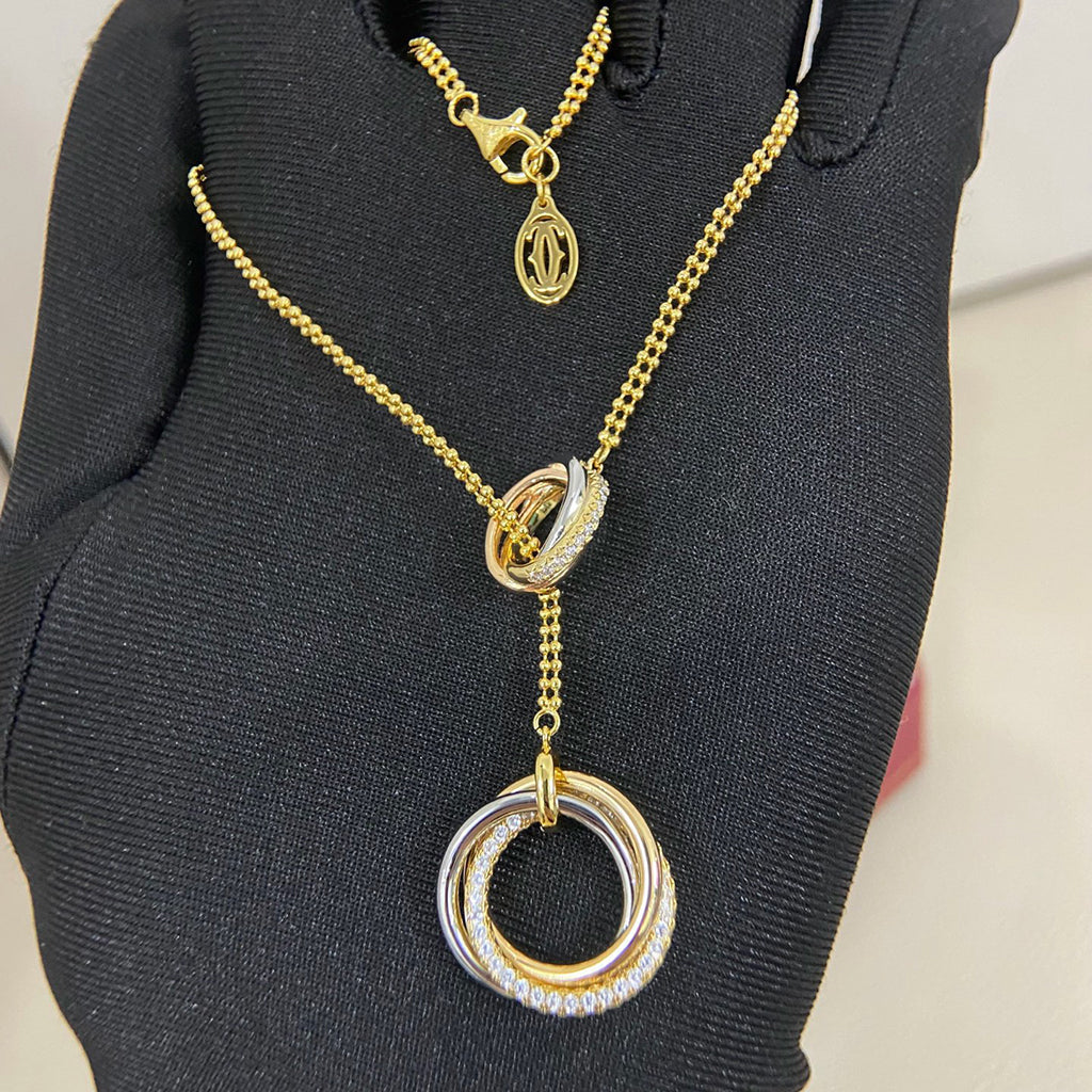 [✨ROSE💎]TRINITY DIAMONDS NECKLACE