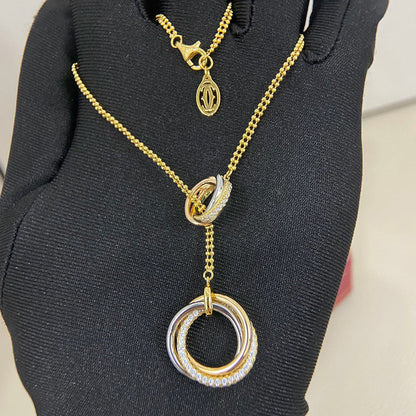 [✨ROSE💎]TRINITY DIAMONDS NECKLACE
