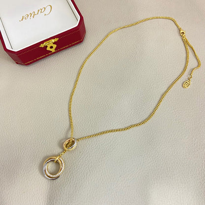[✨ROSE💎]TRINITY DIAMONDS NECKLACE