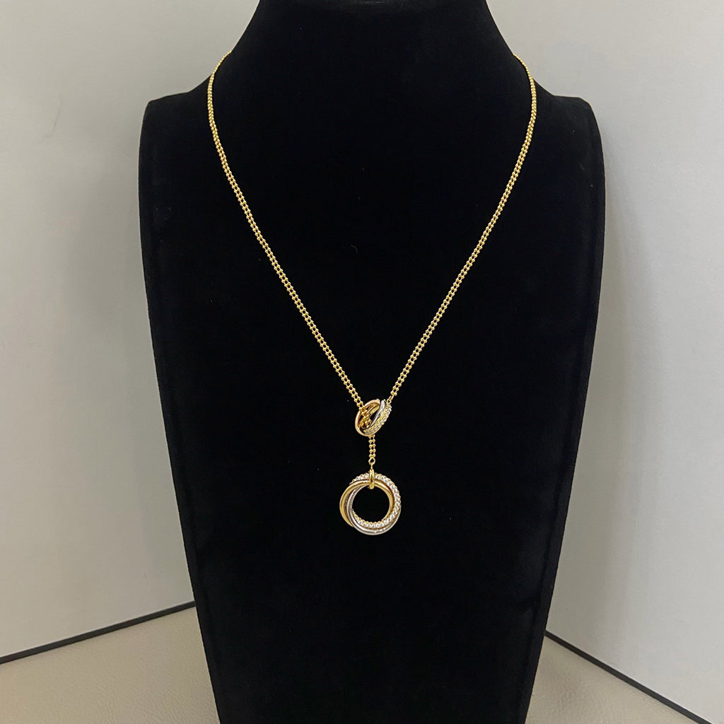 [✨ROSE💎]TRINITY DIAMONDS NECKLACE