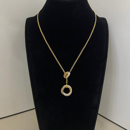 [✨ROSE💎]TRINITY DIAMONDS NECKLACE