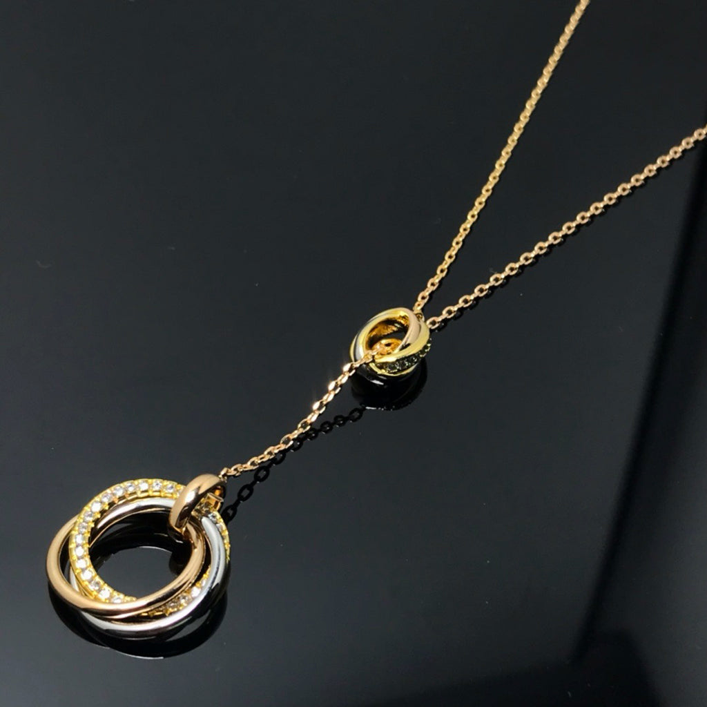 [✨ROSE💎]TRINITY DIAMONDS NECKLACE