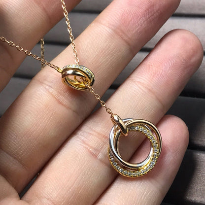 [✨ROSE💎]TRINITY DIAMONDS NECKLACE