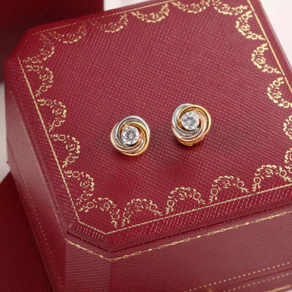 [✨ROSE💎]TRINITY STUD DIAMOND EARRINGS