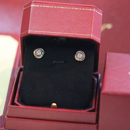 [✨ROSE💎]TRINITY STUD DIAMOND EARRINGS