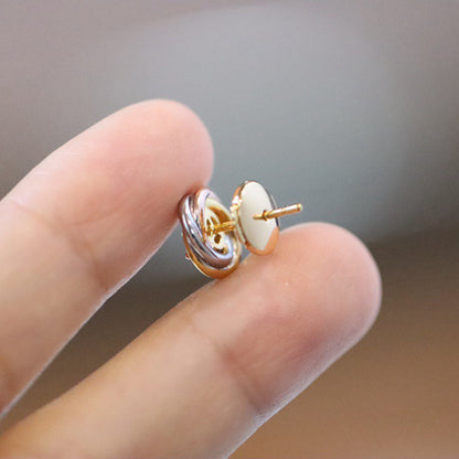 [✨ROSE💎]TRINITY STUD DIAMOND EARRINGS