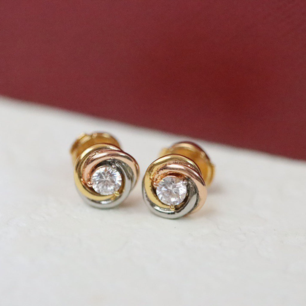 [✨ROSE💎]TRINITY STUD DIAMOND EARRINGS
