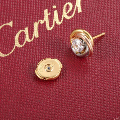 [✨ROSE💎]TRINITY STUD DIAMOND EARRINGS
