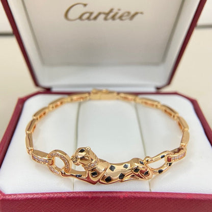 [✨ROSE💎]PANTHERE HALF DIAMOND ON CHAIN BRACELET