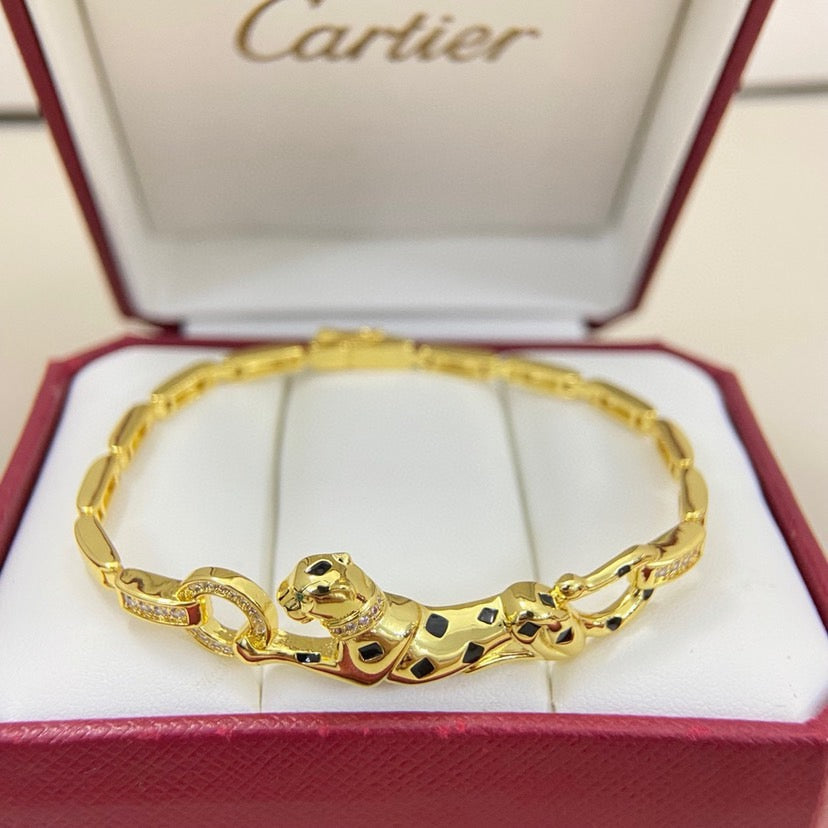 [✨ROSE💎]PANTHERE HALF DIAMOND ON CHAIN BRACELET