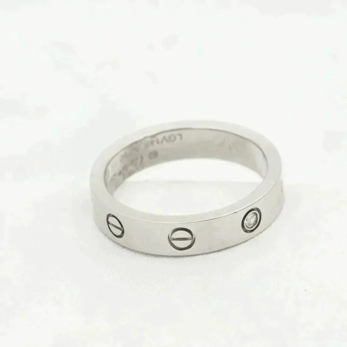 [✨ROSE💎]LOVE RING 4MM 1 DIAMOND SILVER