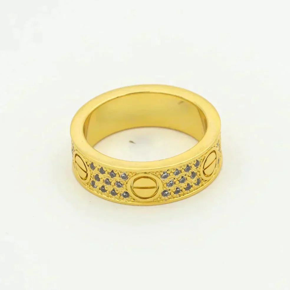 [✨ROSE💎]LOVE RING 5.5MM DIAMONDS PAVED