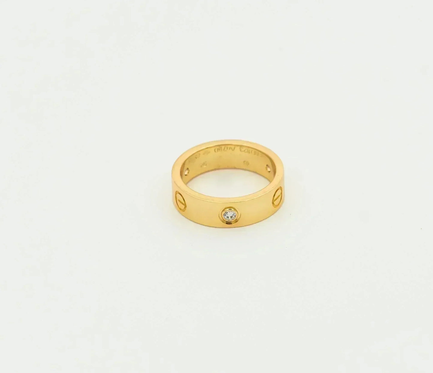 [✨ROSE💎]LOVE RING 5.5MM 3 DIAMONDS GOLD