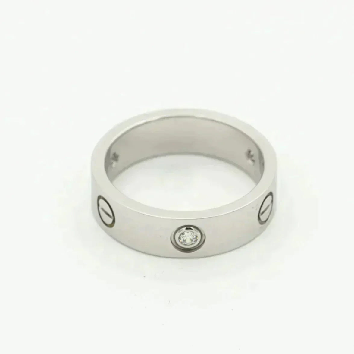 [✨ROSE💎]LOVE RING 5.5MM 3 DIAMONDS SILVER