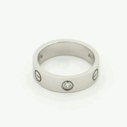 [✨ROSE💎]LOVE RING 5.5MM 3 DIAMONDS SILVER