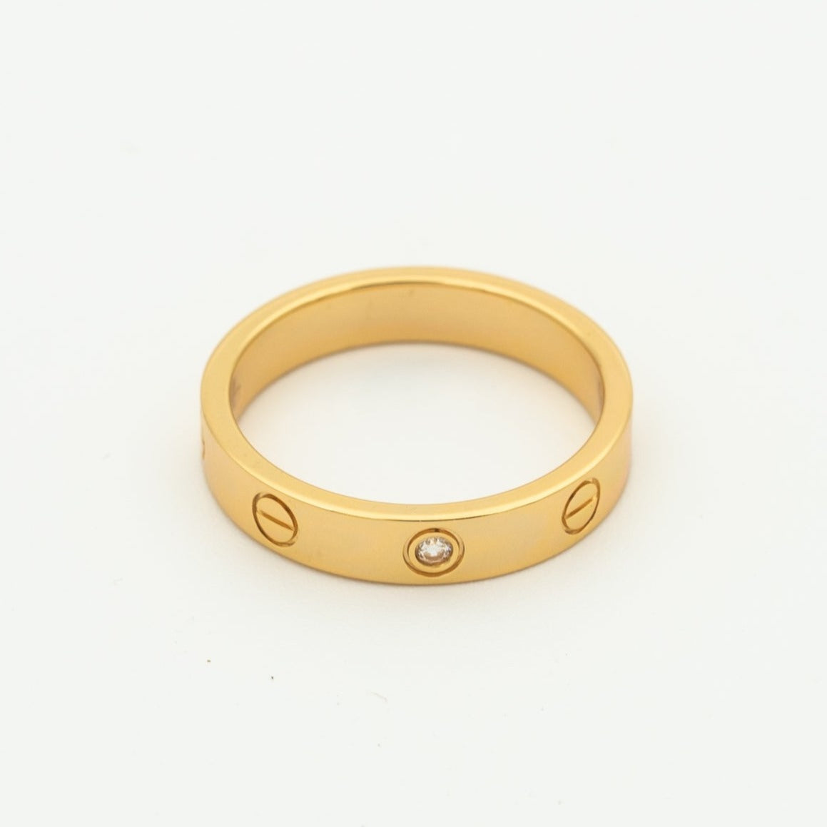 [✨ROSE💎]LOVE RING 4MM 1 DIAMOND PINK GOLD