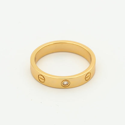 [✨ROSE💎]LOVE RING 4MM 1 DIAMOND PINK GOLD