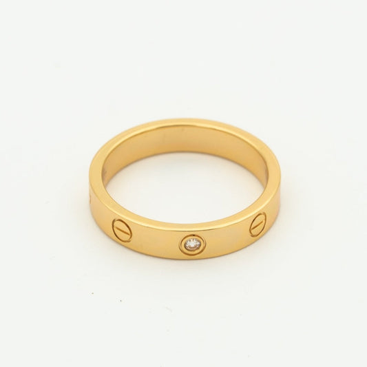 [✨ROSE💎]LOVE RING 4MM 1 DIAMOND PINK GOLD