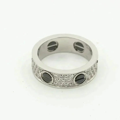 [✨ROSE💎]LOVE RING 5.5MM DIAMONDS PAVED CERAMIC